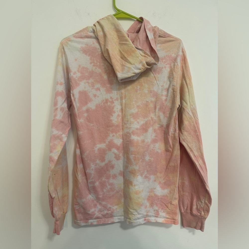 Arizona  Long Sleeve Pink and Yellow Tie-Dye Hooded Top - Picture 5 of 7